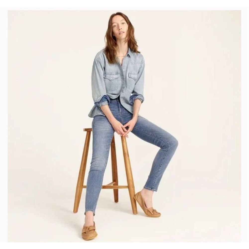 J. Crew 8" Toothpick Jeans in Horseshoe Wash Sz 30